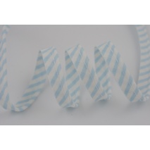 Cotton edging ribbon white-blue stripes