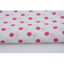 Cotton 100% magenta polka dots 7mm on a white background