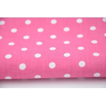 Cotton 100% white polka dots 7mm on a magenta background