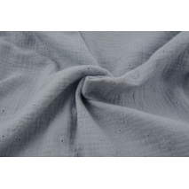 100% cotton, double gauze embroidered A, light gray