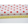 Cotton 100% red polka dots 7mm on a white background