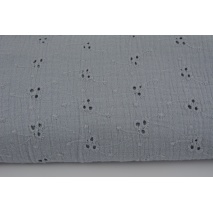 100% cotton, double gauze embroidered B, light gray