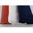 100% cotton,  double gauze 1-side embroidered border, bright brick red