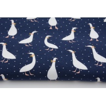 Organic jersey, geese on a navy background