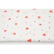 Cotton 100% drawn red hearts