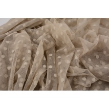 Soft tulle with dots, beige