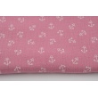 Double gauze 100% cotton, small anchors on a lipstick pink background