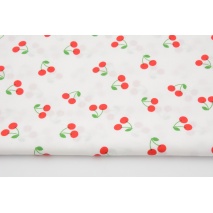 Cotton 100%, cherries on white, poplin