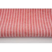 Viscose with linen, stripes, red melange