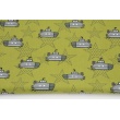 Cotton 100% submarines and stars on khaki, poplin