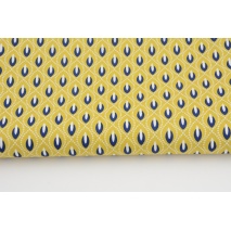 Cotton 100% navy teardrops on a mustard background RW, poplin