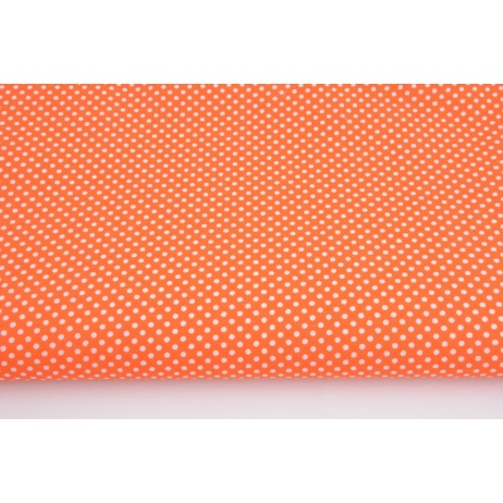 Cotton 100% white polka dots 2mm on an orange background