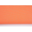 Bawełna 100% kropki białe 2mm na pomarańczowym tle