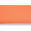 Bawełna 100% kropki białe 2mm na pomarańczowym tle