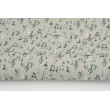 Cotton 100%, musical notes on a gray-beige background, GOTS