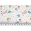 Cotton 100%, creatures, stars on a white background, GOTS