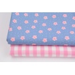 Cotton 100% double-sided, vichy check, pink, 1cm