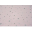 Cotton 100% silver stars on a pink background