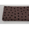 Double gauze 100% cotton draw dots on a heather brown background