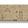 Cotton 100% black pets on a caramel background