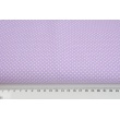 Cotton 100% white polka dots 2mm on a lavender background