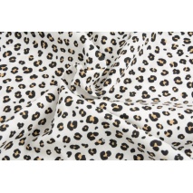 Cotton 100% leopard print on off white background, poplin