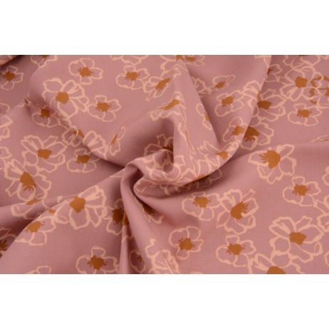 Viscose 100%, delicate flowers on a creamy background