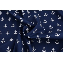 Cotton 100% anchors on a navy blue background, poplin