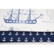 Cotton 100% anchors on a navy blue background, poplin
