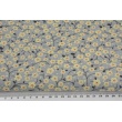 Cotton 100% batiste, yellow flowers on a gray backround