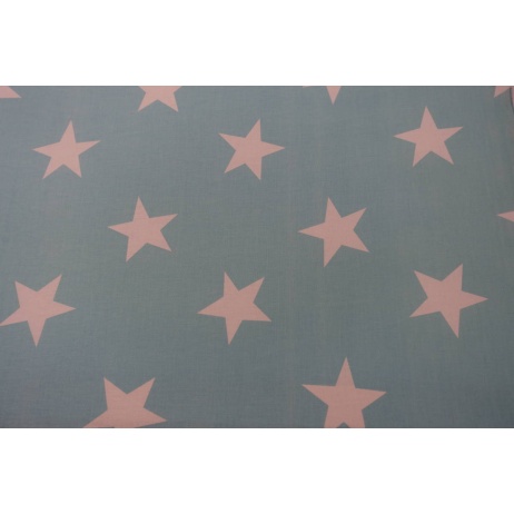 Cotton 100% big stars on a turquoise background II quality