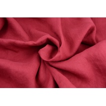 100% plain linen in a cherry color, softened 155g/m2
