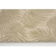 Tkanina dekoracyjna, oliwkowe liście palmowe na lnianym tle 187g/m2