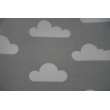 Cotton 100% white clouds on a light gray background II quality
