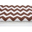 Cotton 100% chocolate brown chevron zigzag