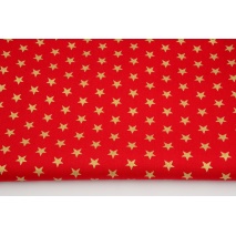 Cotton 100% golden stars a red background, poplin