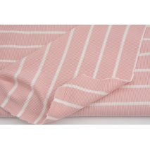 Rib knit fabric, dusty pink stripes 4mm/22mm