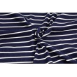 Rib knit fabric, navy stripes 3mm/12mm