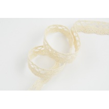 Cotton lace 15mm, light beige (wave)