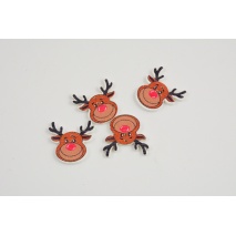 Wooden button, reindeer
