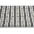 Cotton 100%, flowers in a dark heather stripes GOTS