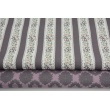 Cotton 100%, flowers in a dark heather stripes GOTS