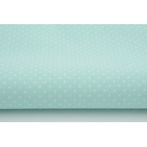 Cotton 100% NEW white 2mm polka dots on a mint background