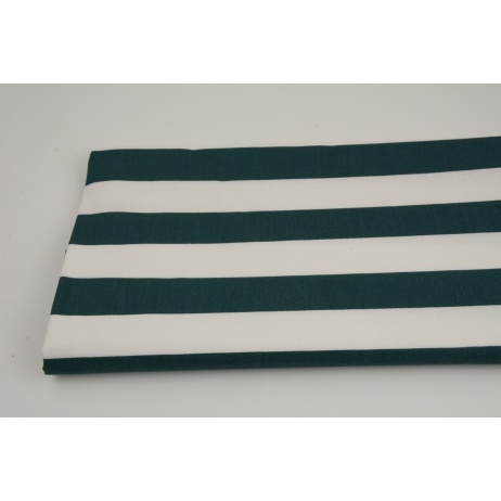 Cotton 100%, poplin, green stripes 2,5cm