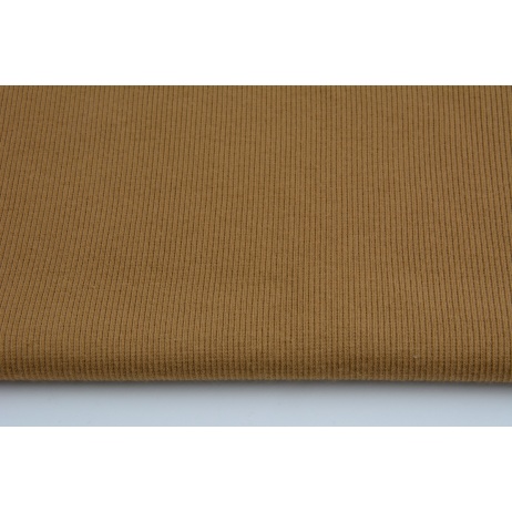 Knitwear, cuff fabric with elastane, plain dark caramel