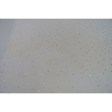 Double gauze 100% cotton golden marks on a creamy background II quality