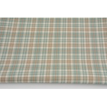Cotton 100%, blue and beige check GOTS