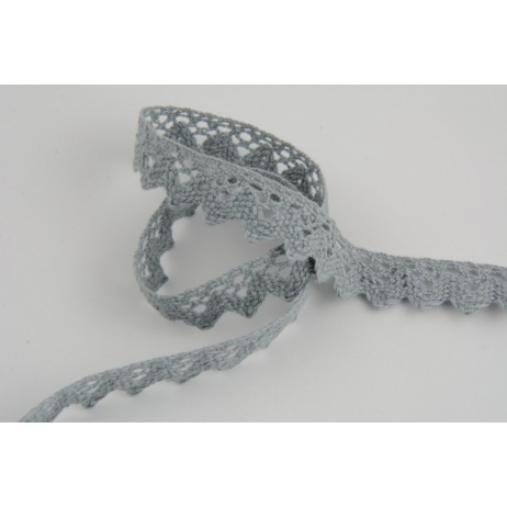 Cotton lace 15mm in a gray color