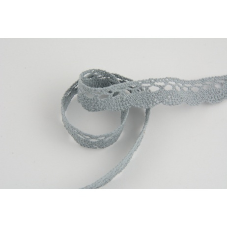 Cotton lace 15mm, gray color (wave)