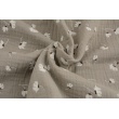 Double gauze 100% cotton daisies on cool beige